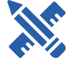 Blue stationary icon on black background